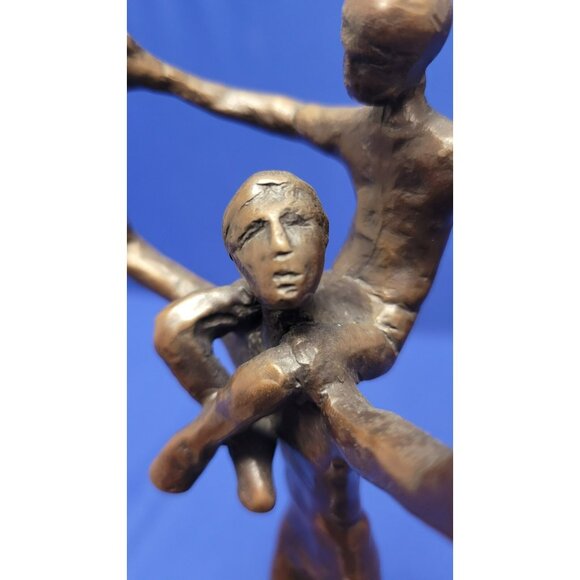 Vintage‎ Bronzeart Signed Bronze Father & Son Piggy Back Ride Statue! 3 - Picture 14 of 14